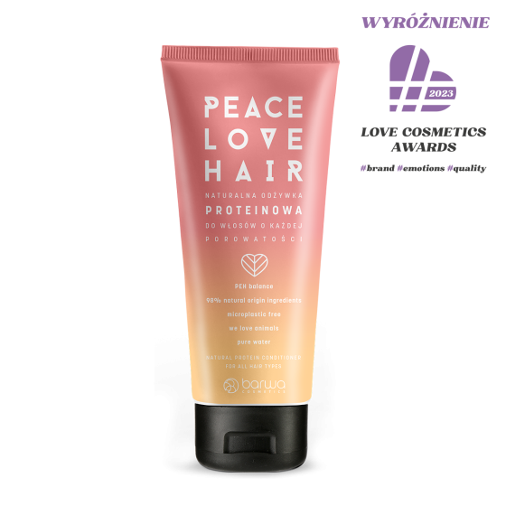 Naturalna Odżywka Proteinowa do włosów o każdej porowatości 200ml Peace Love Hair