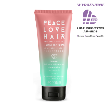 ) NATURALNA ODŻYWKA HUMEKTANTOWA DO WŁOSÓW O KAŻDEJ POROWATOŚCI, PEACE LOVE HAIR