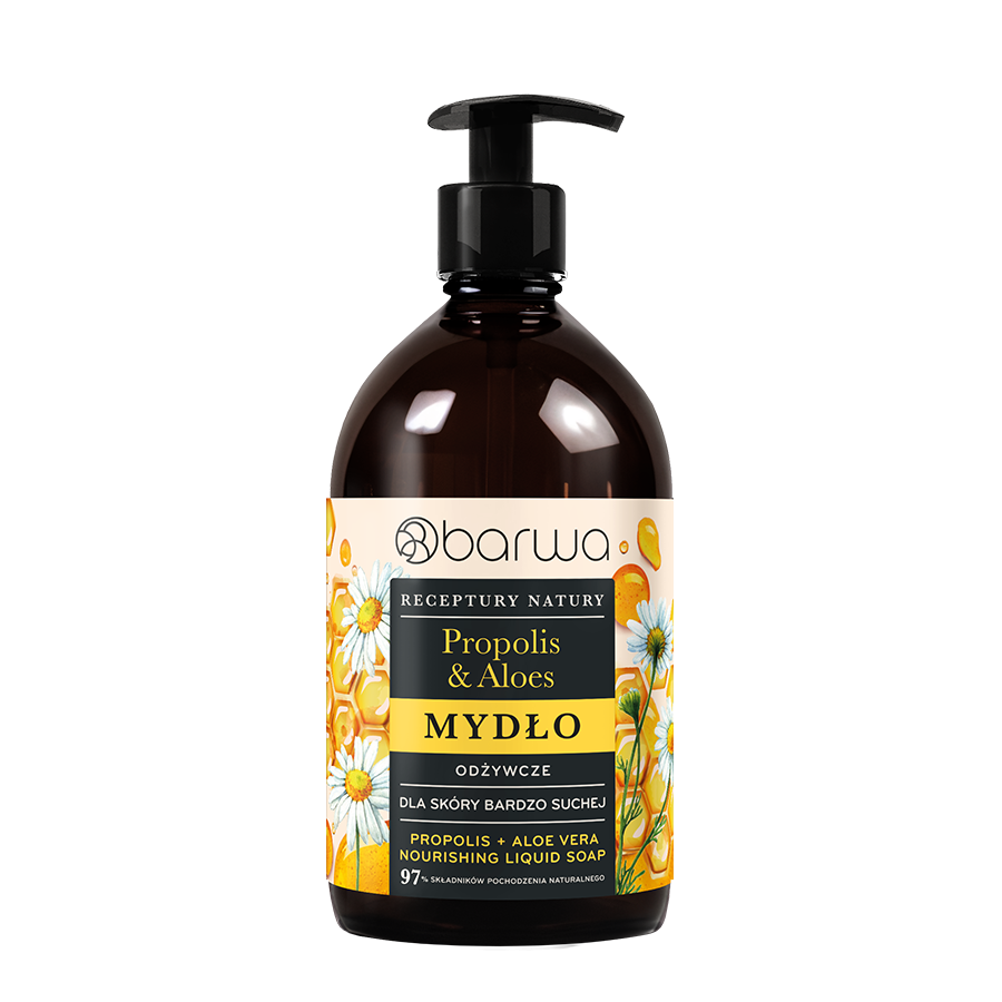 Mydło w płynie odżywcze Propolis + Aloes Receptury Natury Mydło w płynie odżywcze Propolis + Aloes Receptury Natury