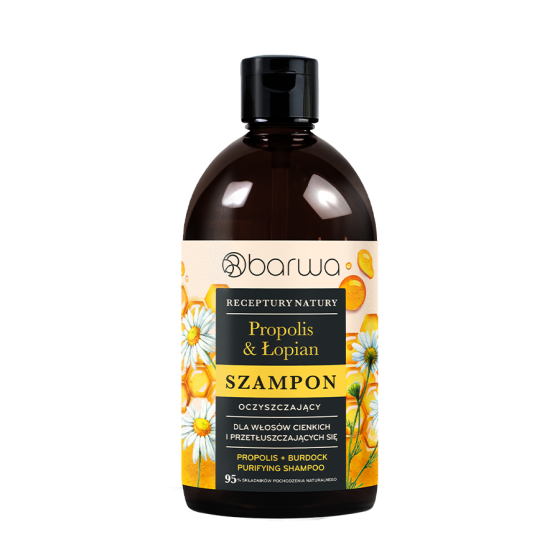 Szampon Oczyszczający Propolis + Łopian Receptury Natury 380 ml