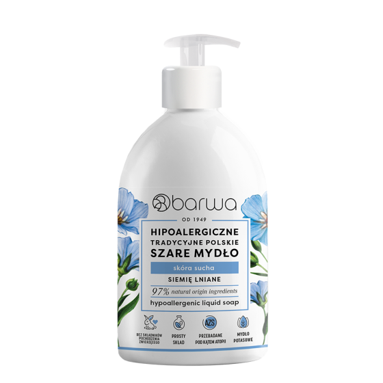 Hipoalergiczne mydło w płynie z ekstraktem z lnu  Barwa 500 ml