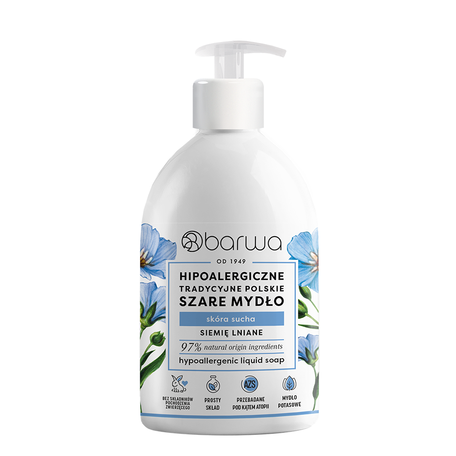 Hipoalergiczne mydło w płynie z ekstraktem z lnu  Barwa 500 ml